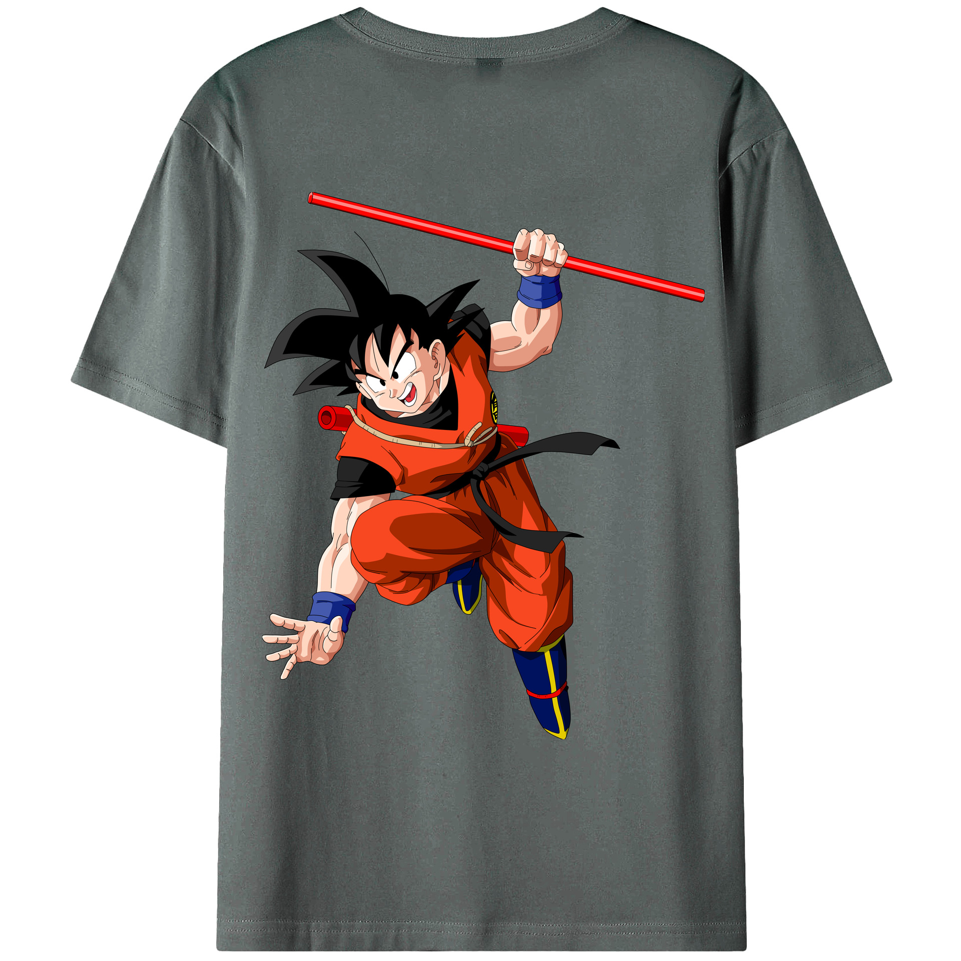 （画像用） ドラゴンボール 孫悟空（そん ごくう）Son Goku カカロット DRAGON BALL Kakarotto 綿100％ メンズ半袖Tシャツ（バックプリント） 通気性